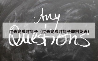 过去完成时句子（过去完成时句子举例英语）