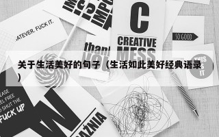 关于生活美好的句子（生活如此美好经典语录）