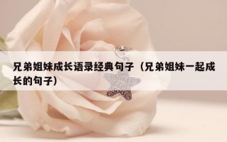 兄弟姐妹成长语录经典句子（兄弟姐妹一起成长的句子）