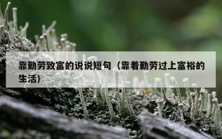 靠勤劳致富的说说短句（靠着勤劳过上富裕的生活）