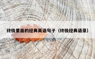 终极里面的经典英语句子（终极经典语录）