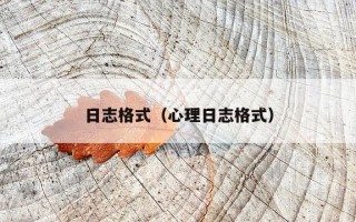 日志格式（心理日志格式）
