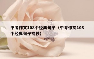 中考作文108个经典句子（中考作文108个经典句子摘抄）