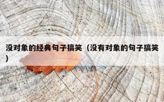 没对象的经典句子搞笑（没有对象的句子搞笑）