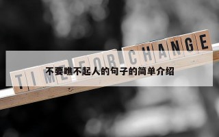 不要瞧不起人的句子的简单介绍
