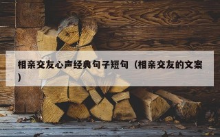 相亲交友心声经典句子短句（相亲交友的文案）