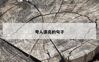 夸人漂亮的句子