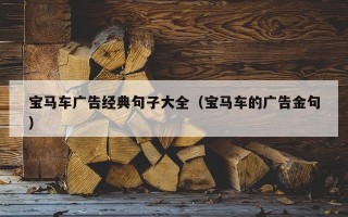 宝马车广告经典句子大全（宝马车的广告金句）