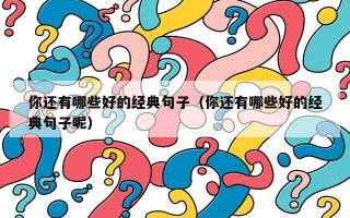 你还有哪些好的经典句子（你还有哪些好的经典句子呢）