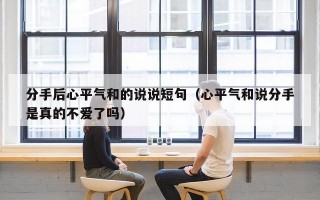 分手后心平气和的说说短句（心平气和说分手是真的不爱了吗）