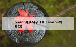 reason经典句子（关于reason的句型）