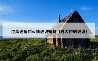 过高速桥的心情说说短句（过大桥的说说）