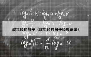 趁年轻的句子（趁年轻的句子经典语录）