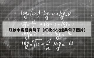 红妆小说经典句子（红妆小说经典句子图片）