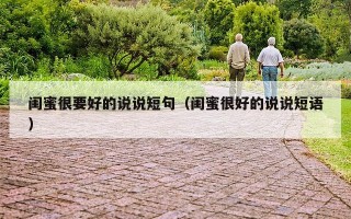 闺蜜很要好的说说短句（闺蜜很好的说说短语）