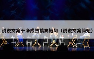 说说文案干净成熟搞笑短句（说说文案简短）