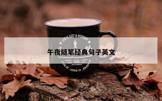 午夜随笔经典句子英文