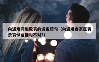 向遇难同胞致哀的说说短句（向遇难者家属表示哀悼这话对不对?）