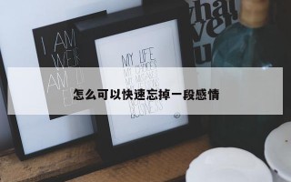 怎么可以快速忘掉一段感情