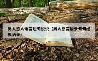 男人感人语言短句说说（男人感言语录句句经典语录）