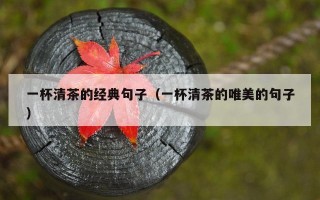 一杯清茶的经典句子（一杯清茶的唯美的句子）