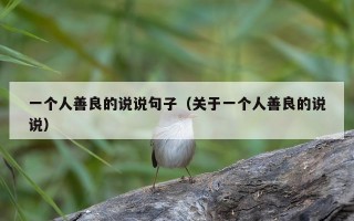 一个人善良的说说句子（关于一个人善良的说说）