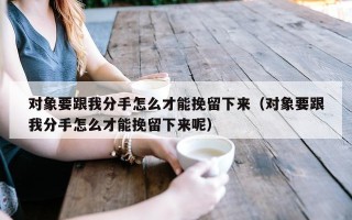 对象要跟我分手怎么才能挽留下来（对象要跟我分手怎么才能挽留下来呢）
