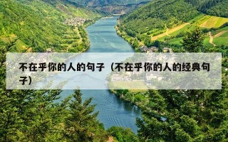 不在乎你的人的句子（不在乎你的人的经典句子）