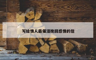 写给情人最催泪挽回感情的信