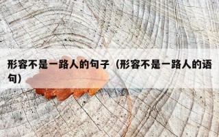 形容不是一路人的句子（形容不是一路人的语句）