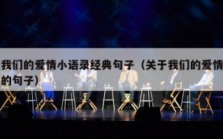 我们的爱情小语录经典句子（关于我们的爱情的句子）