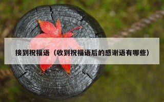 接到祝福语（收到祝福语后的感谢语有哪些）