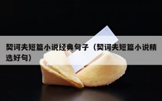 契诃夫短篇小说经典句子（契诃夫短篇小说精选好句）