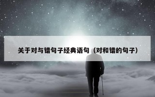 关于对与错句子经典语句（对和错的句子）