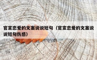 官宣恋爱的文案说说短句（官宣恋爱的文案说说短句伤感）