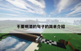 不要喝酒的句子的简单介绍