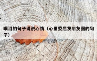 眼泪的句子说说心情（心里委屈发朋友圈的句子）