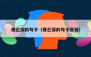 夜已深的句子（夜已深的句子说说）