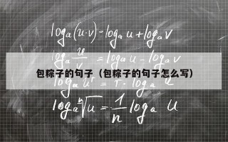 包粽子的句子（包粽子的句子怎么写）