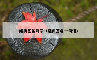 经典签名句子（经典签名一句话）