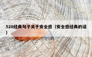 520经典句子关于安全感（安全感经典的话）