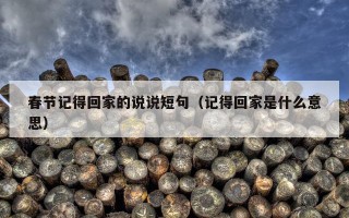 春节记得回家的说说短句（记得回家是什么意思）