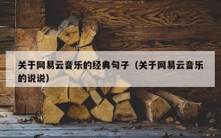 关于网易云音乐的经典句子（关于网易云音乐的说说）