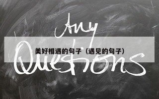 美好相遇的句子（遇见的句子）