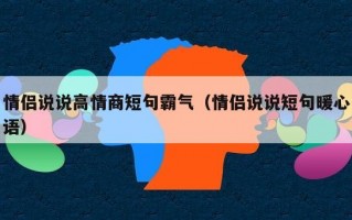 情侣说说高情商短句霸气（情侣说说短句暖心语）