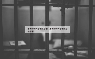 想安静的句子说说心情（想安静的句子说说心情短语）