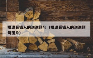 描述看错人的说说短句（描述看错人的说说短句图片）