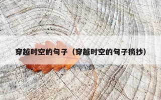 穿越时空的句子（穿越时空的句子摘抄）
