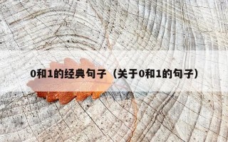 0和1的经典句子（关于0和1的句子）