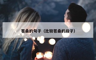 苍桑的句子（比较苍桑的段子）